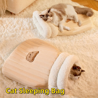 Sac de couchage chaud fermé poche nid chat